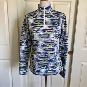 Fila Sport Quarter Zip Aztec Print Pullover Base Layer Women's Size Medium‎ EUC
